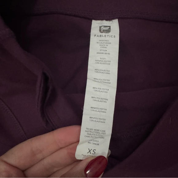 Fabletics Salar Powerhold Purple Legging Sz XS - Picture 3 of 10
